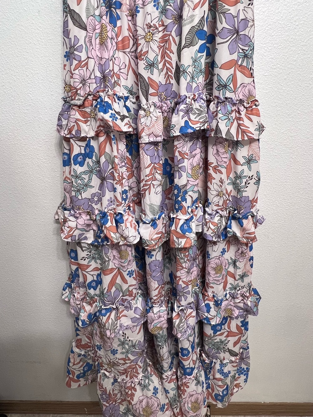 Peach Love California Floral Tiered Maxi Dress - Picture 4 of 10